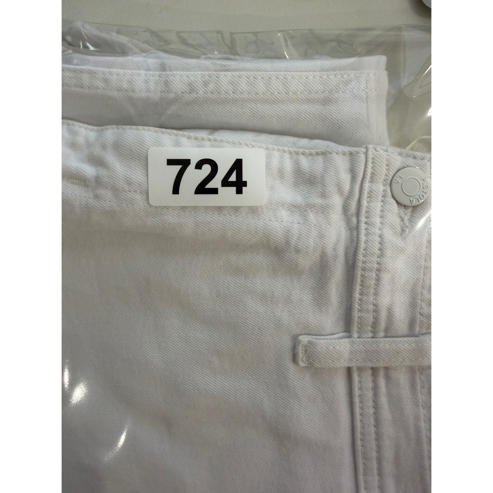 Pistola Snow White High Rise Wide Leg Cropped Raw Hem Jeans Size 28 Summer - Picture 14 of 14